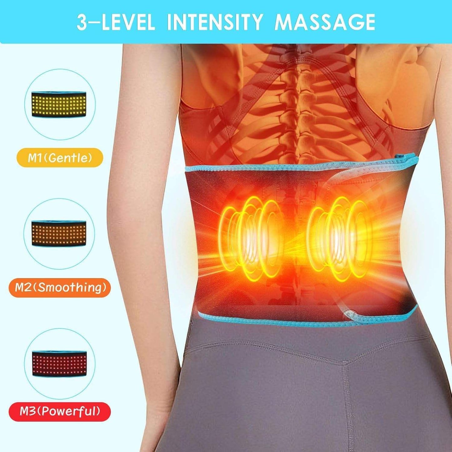 LED Red Light Therapy Belt with Heating and Vibration