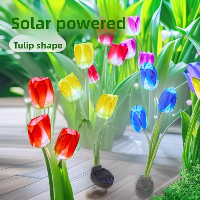 LED Solar Powered Tulip Garden Lights Outdoor Decorative Lighting