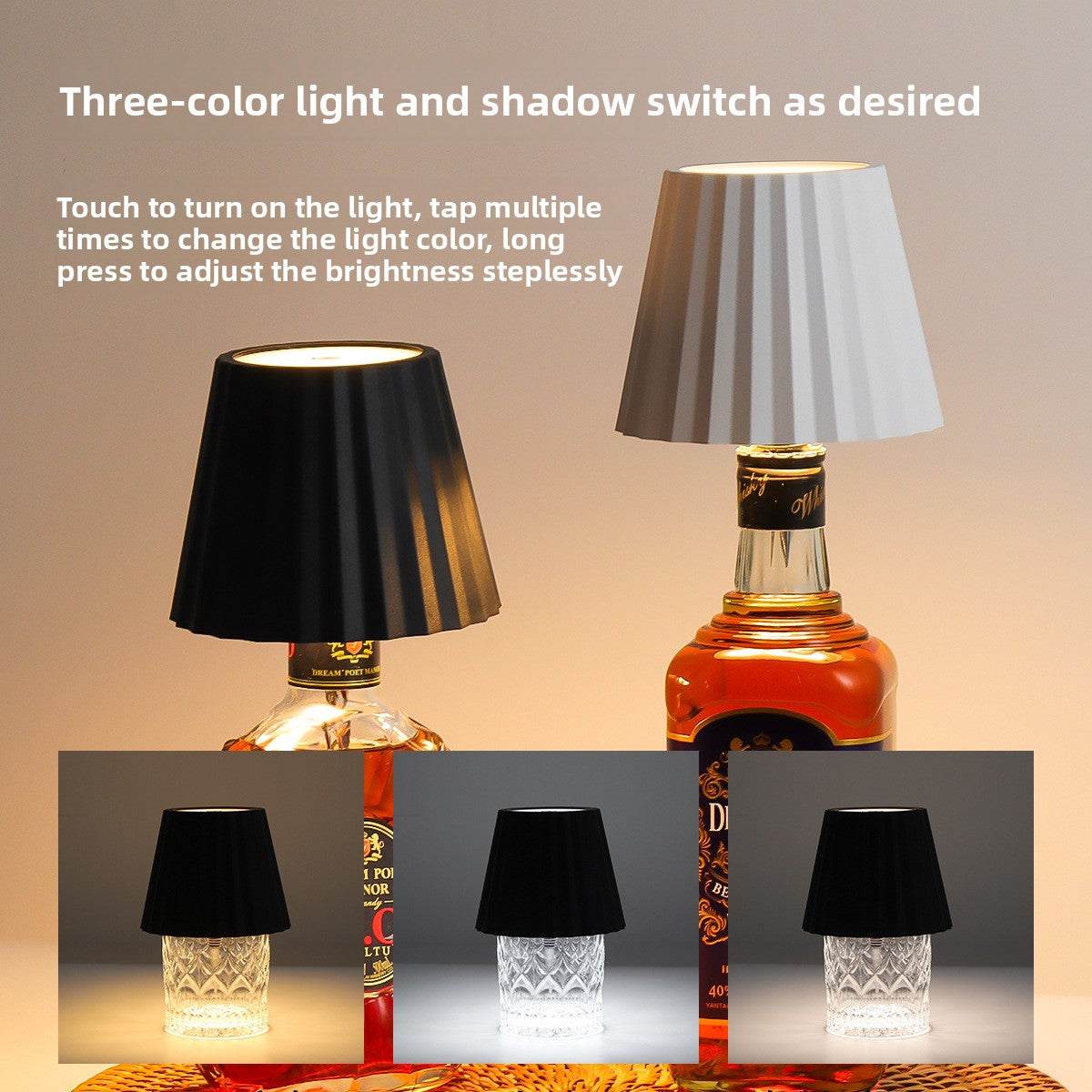 LED Striped Atmosphere Table Lamp with Adjustable Colors
