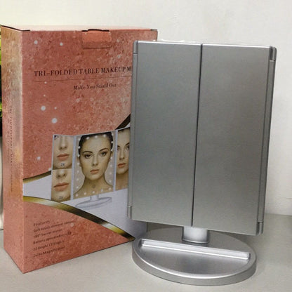 LED Three-Sided Foldable Makeup Mirror
