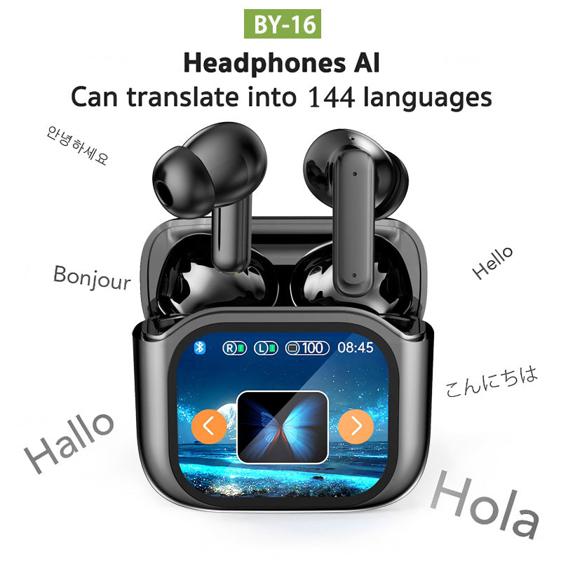 LED Touch Screen Bluetooth Headset with ANC ENC and AI Translation