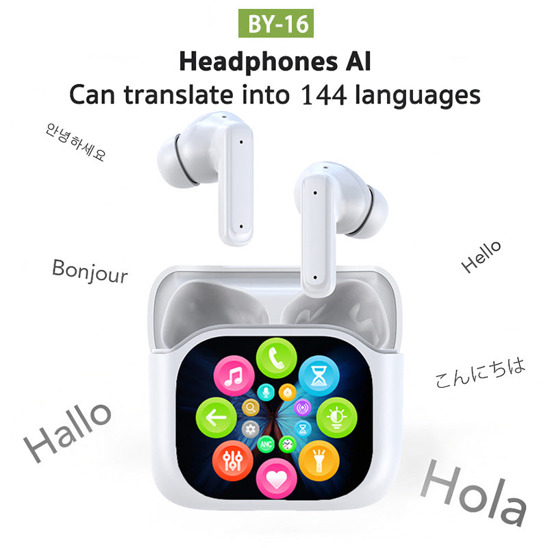 LED Touch Screen Bluetooth Headset with ANC ENC and AI Translation