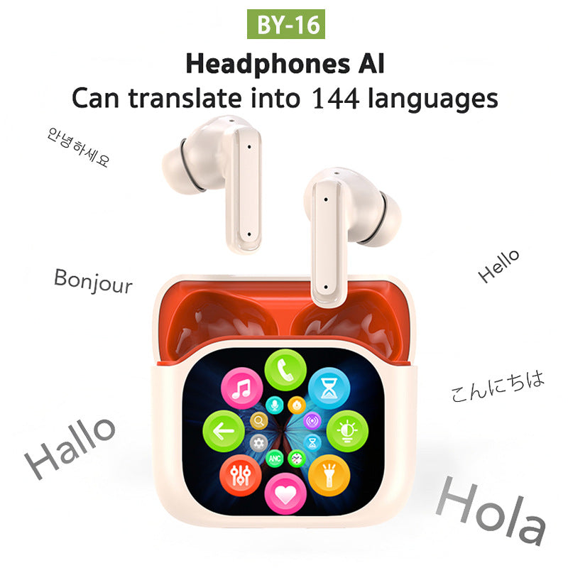 LED Touch Screen Bluetooth Headset with ANC ENC and AI Translation