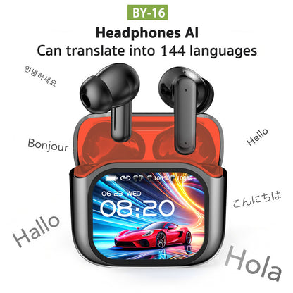 LED Touch Screen Bluetooth Headset with ANC ENC and AI Translation