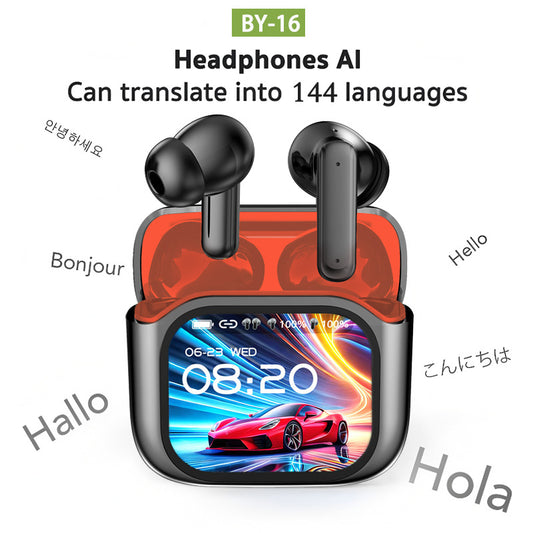 LED Touch Screen Bluetooth Headset with ANC ENC and AI Translation