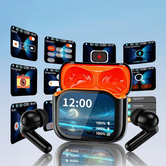 LED Touch Screen Bluetooth Headset with ANC ENC and AI Translation