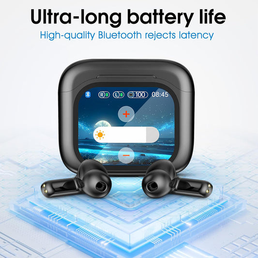 LED Touch Screen Bluetooth Headset with ANC ENC and AI Translation