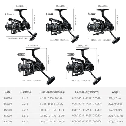 LEO Spinning Fishing Reel ES Series Saltwater Freshwater Fishing Gear