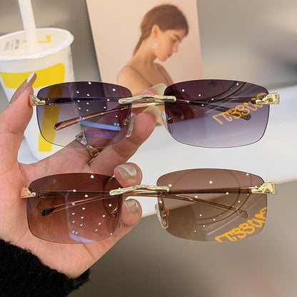 Leopard Head sunglasses - rimless black sunglassesholesale