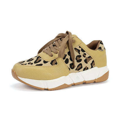 Leopard-patterned casual sneakers