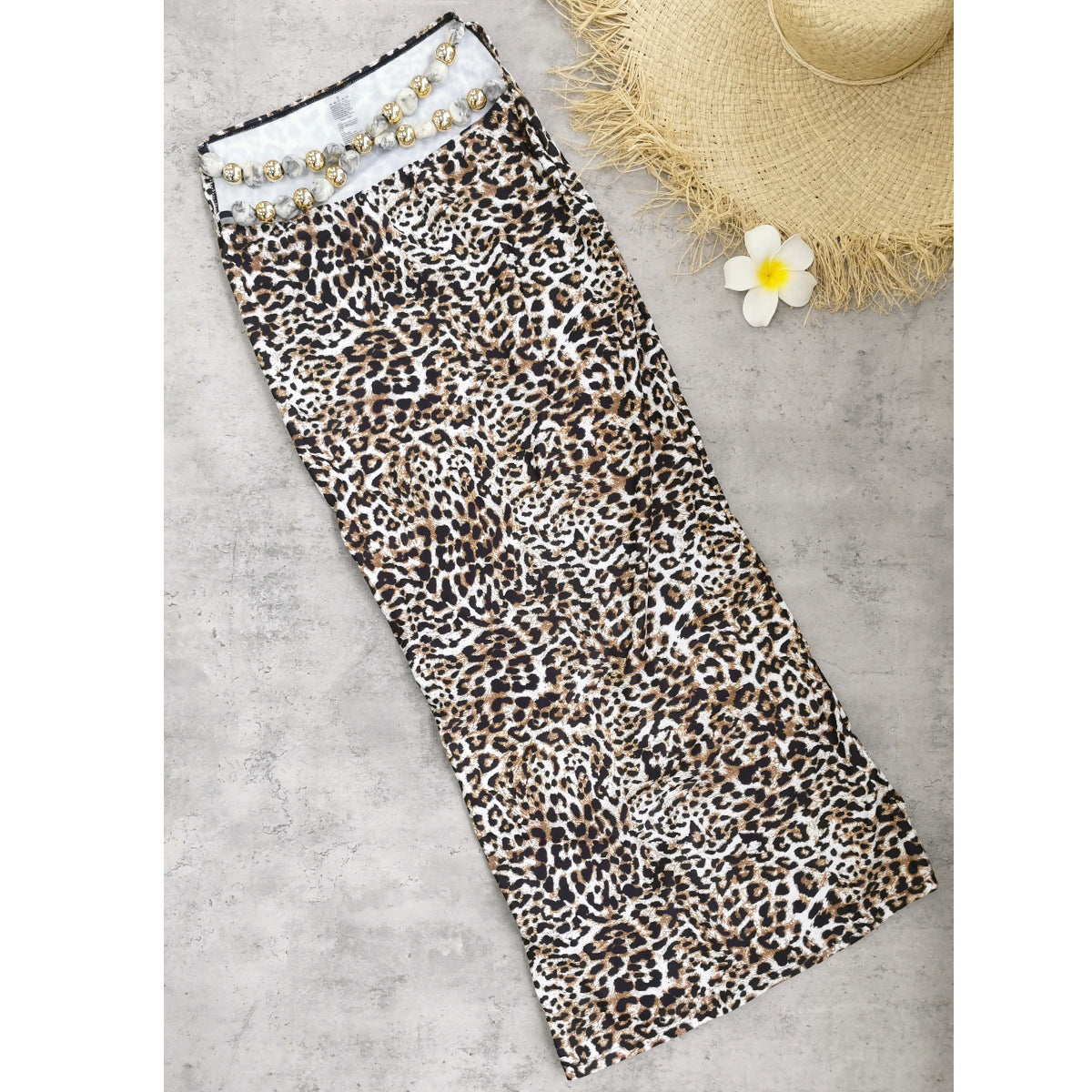 Leopard Print Bikini Three-Piece Beach Set