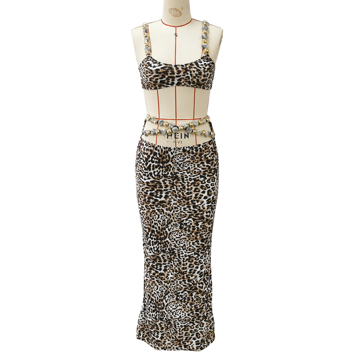 Leopard Print Bikini Three-Piece Beach Set