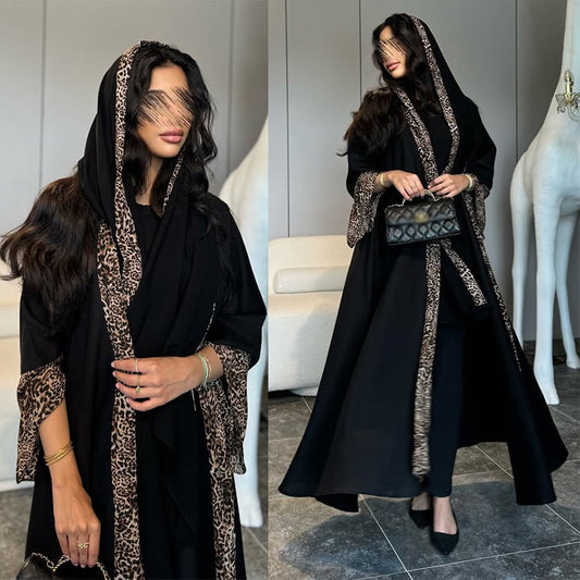 Leopard print fashionable robe