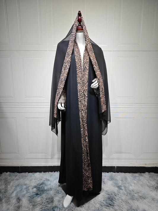 Leopard print fashionable robe