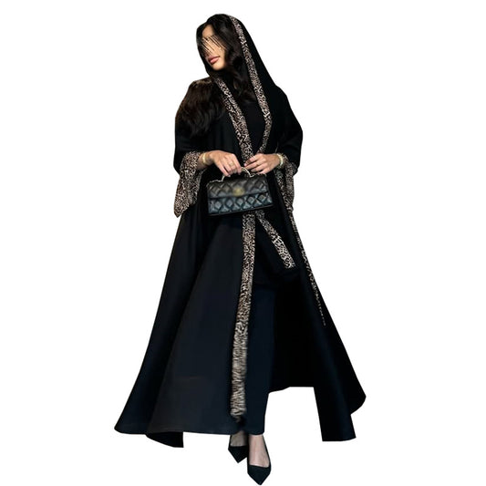 Leopard print fashionable robe