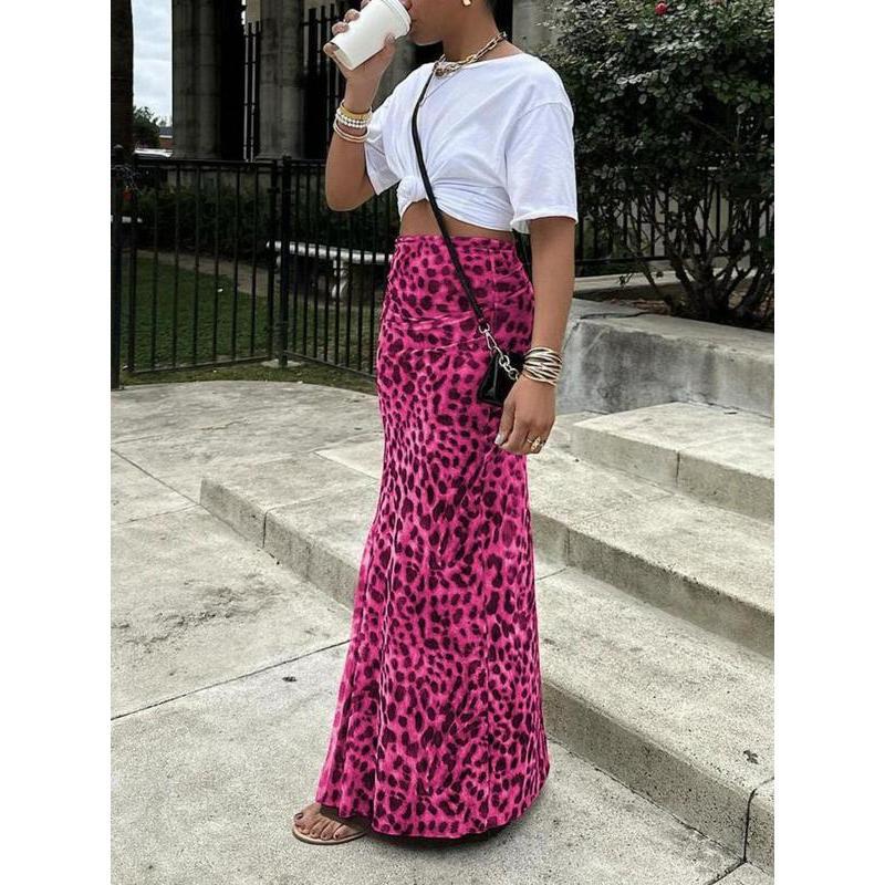 Leopard Print Fishtail Skirt