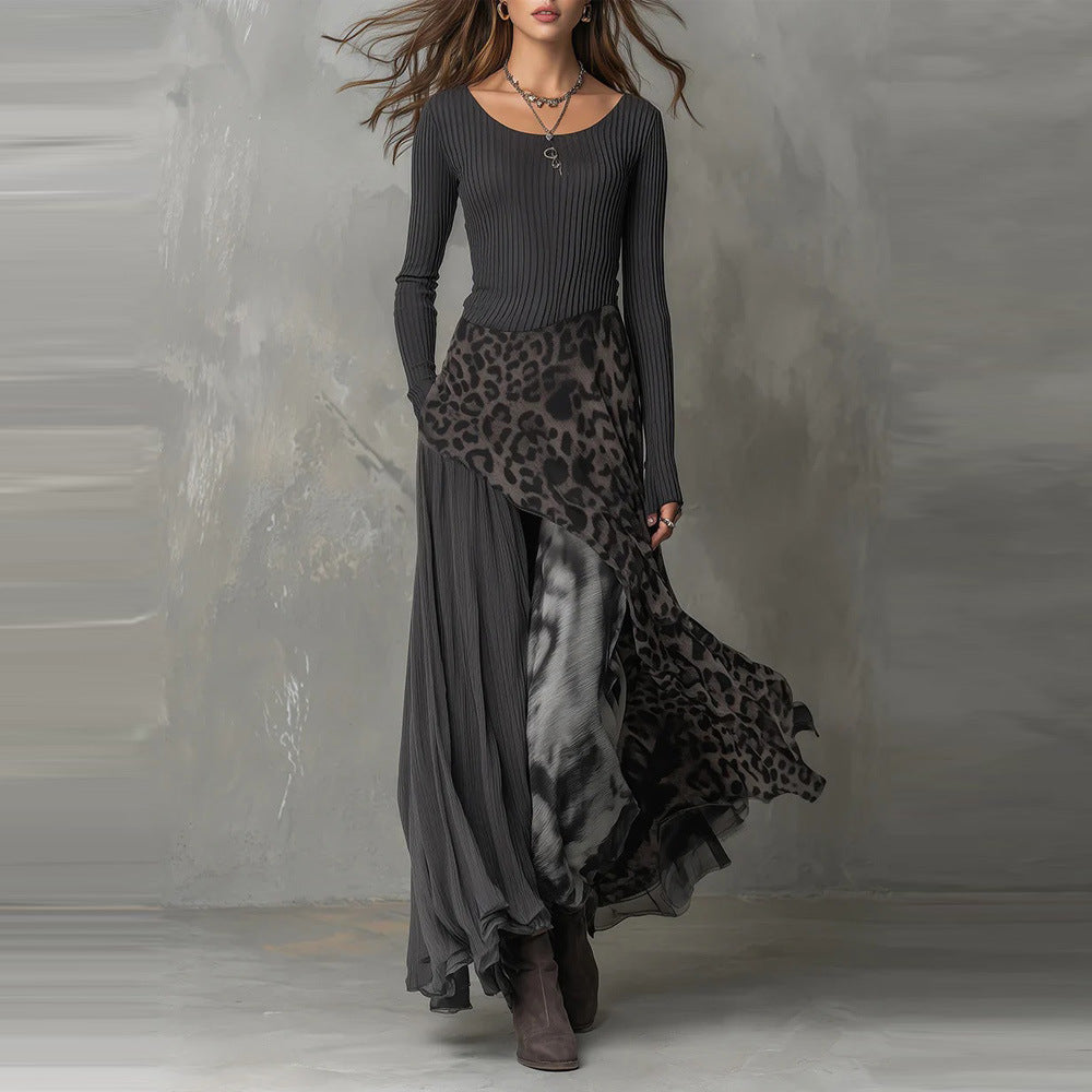 Leopard print fitted dress