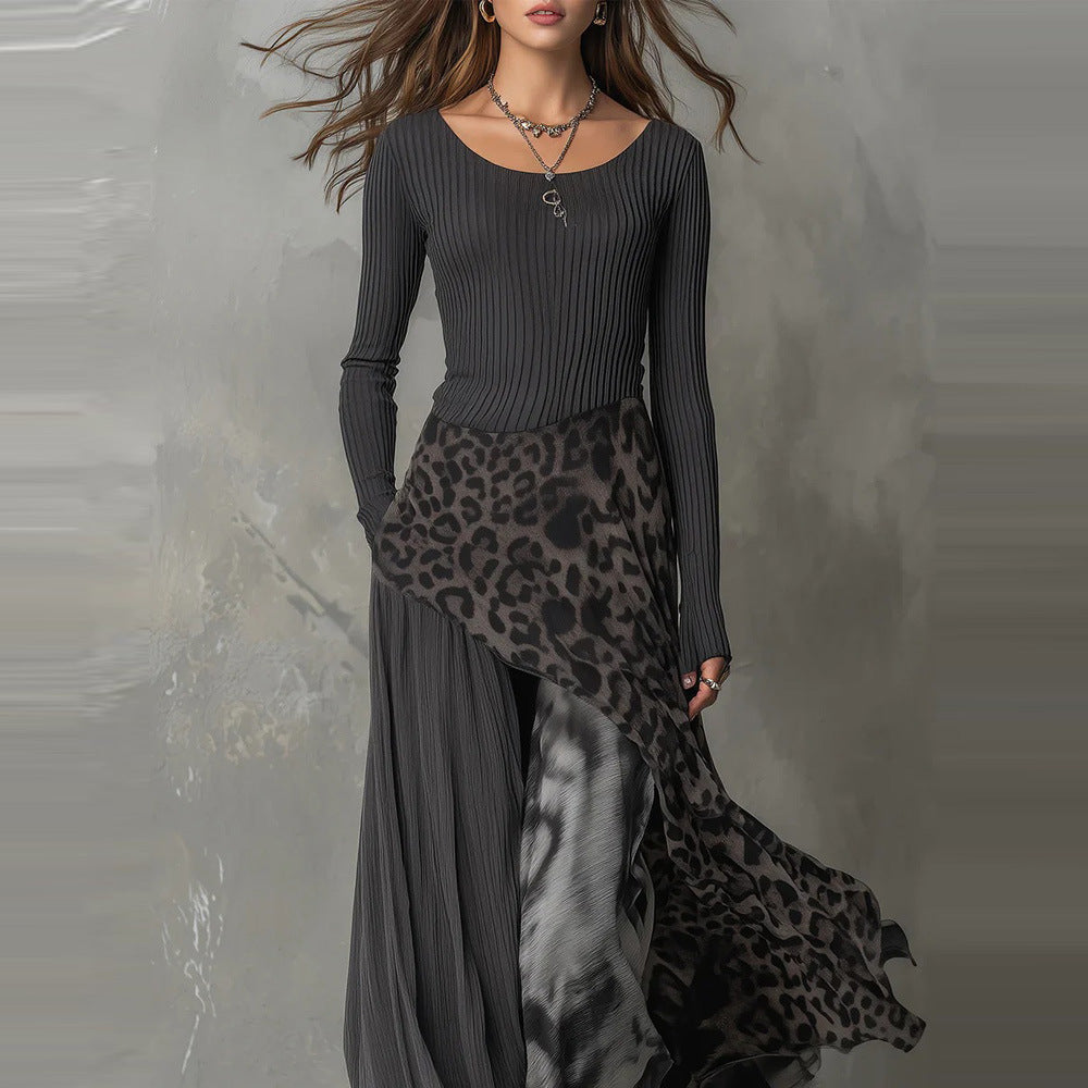 Leopard print fitted dress