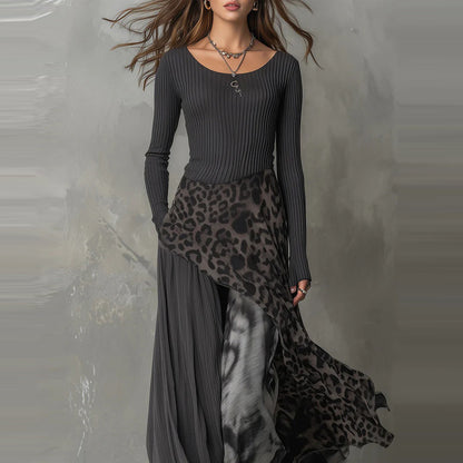 Leopard print fitted dress