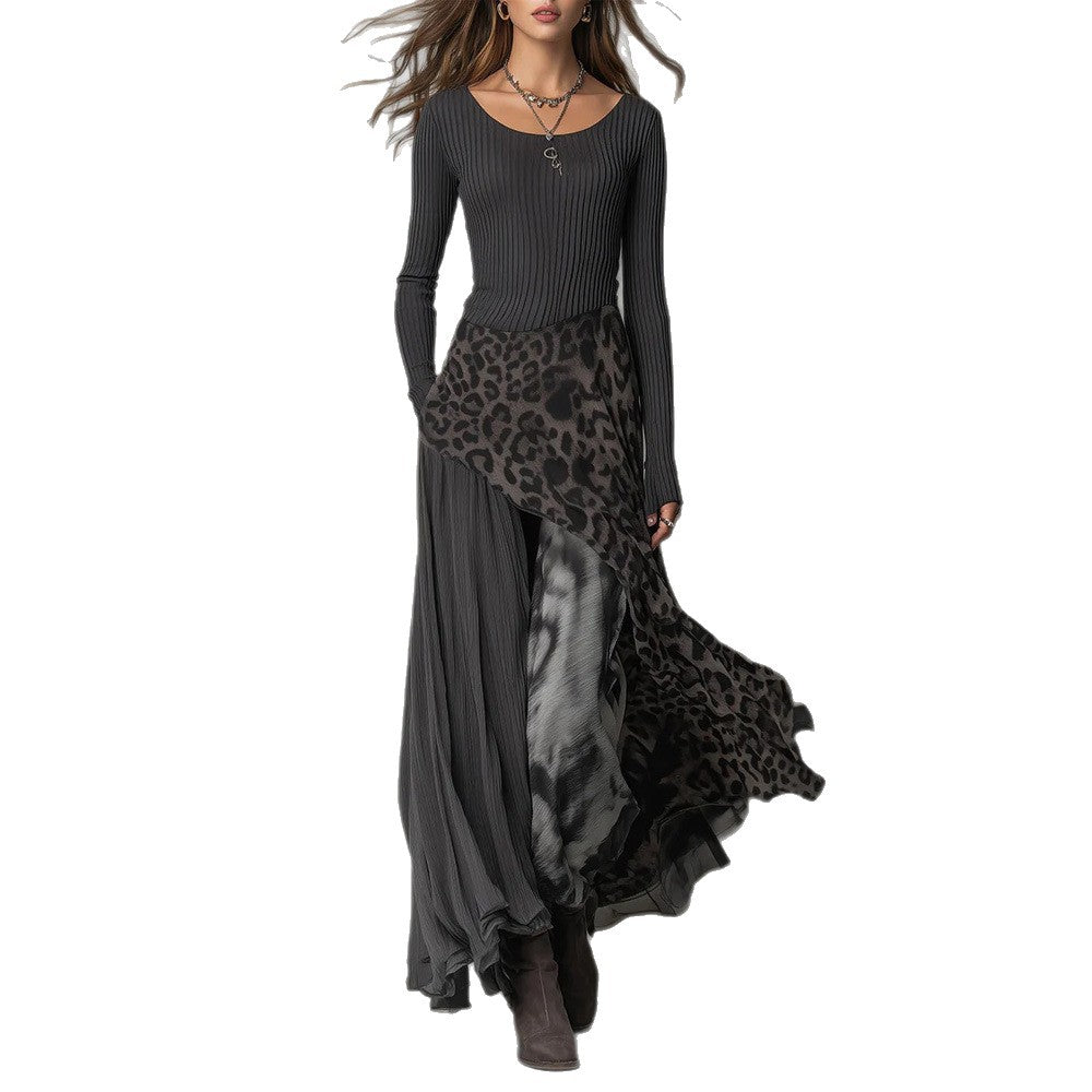 Leopard print fitted dress