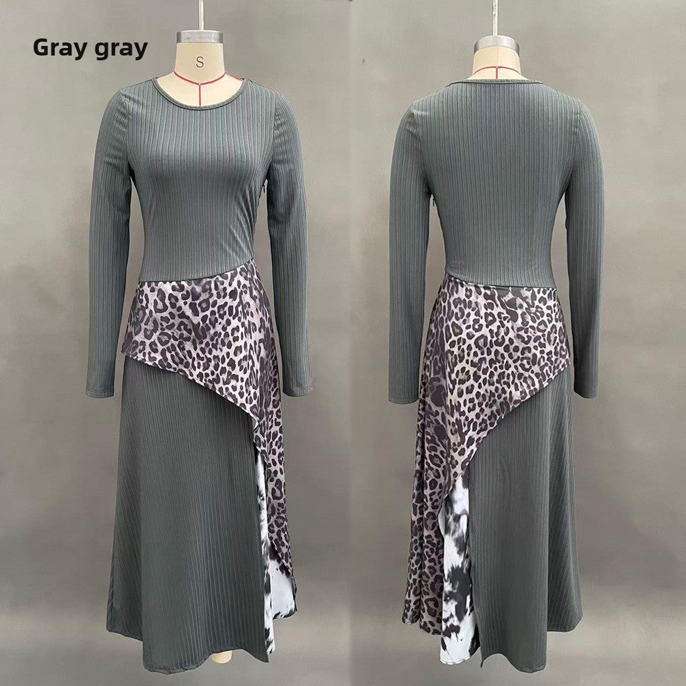 Leopard print fitted dress