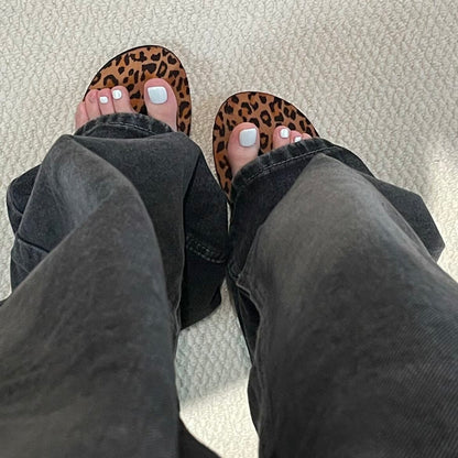 Leopard Print Flip Flops Women Summer Sandals