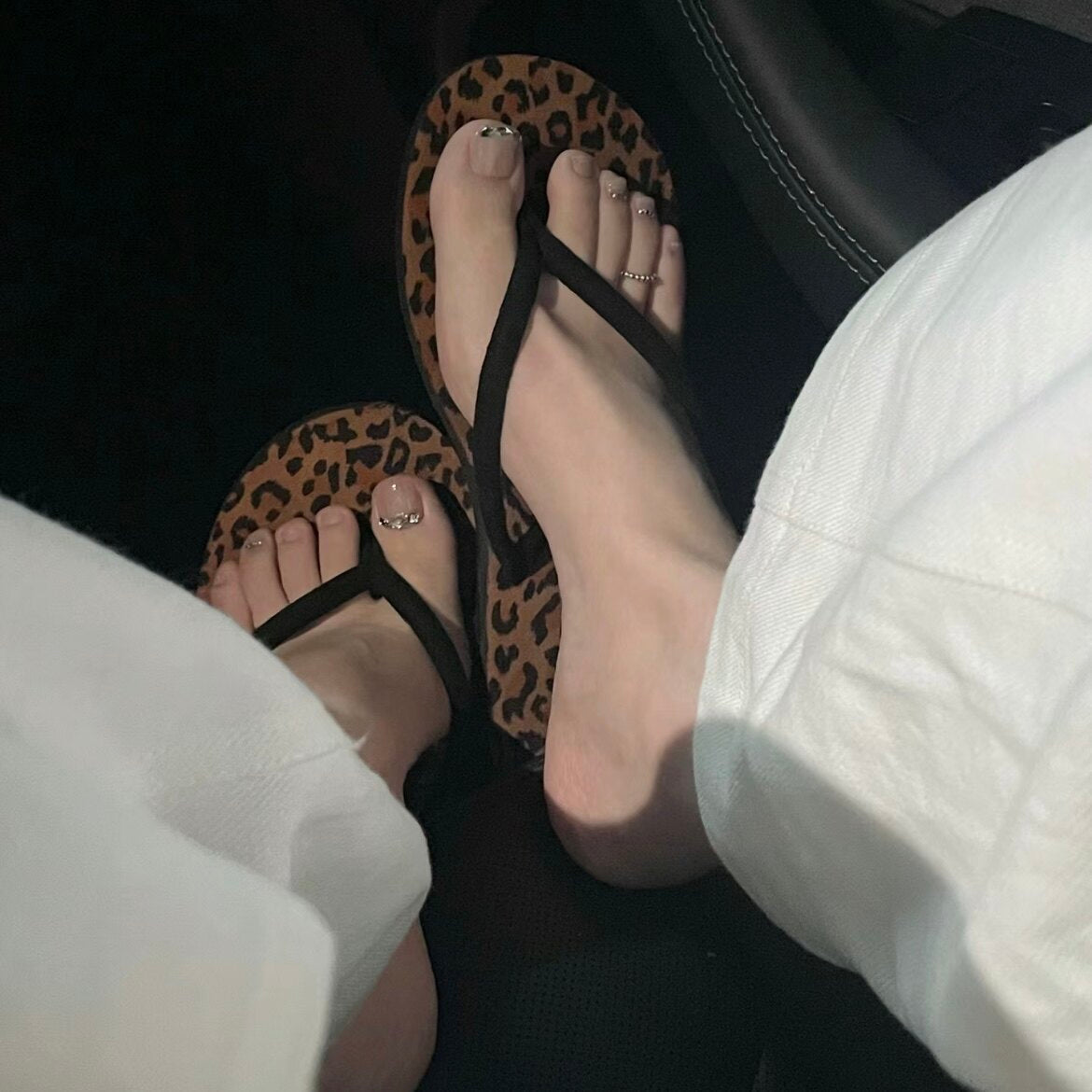 Leopard Print Flip Flops Women Summer Sandals