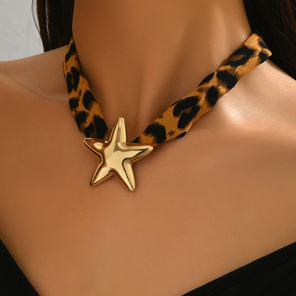 Leopard Print Flower Love necklace