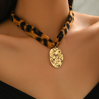 Leopard Print Flower Love necklace