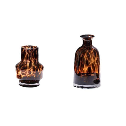 Leopard Print Glass Vase for Home Decor