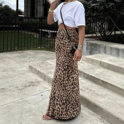 Leopard print halter dress