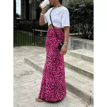 Leopard print halter dress