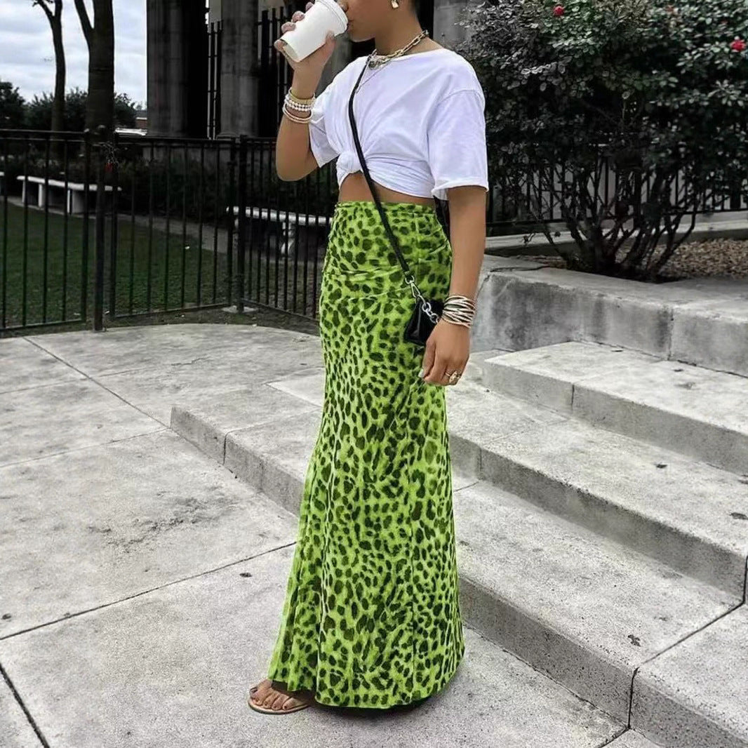Leopard print halter dress