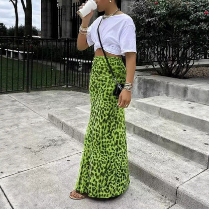 Leopard print halter dress