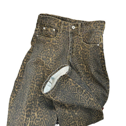 Leopard print jeans