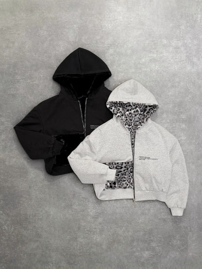 Leopard Print Reversible Sweatshirt