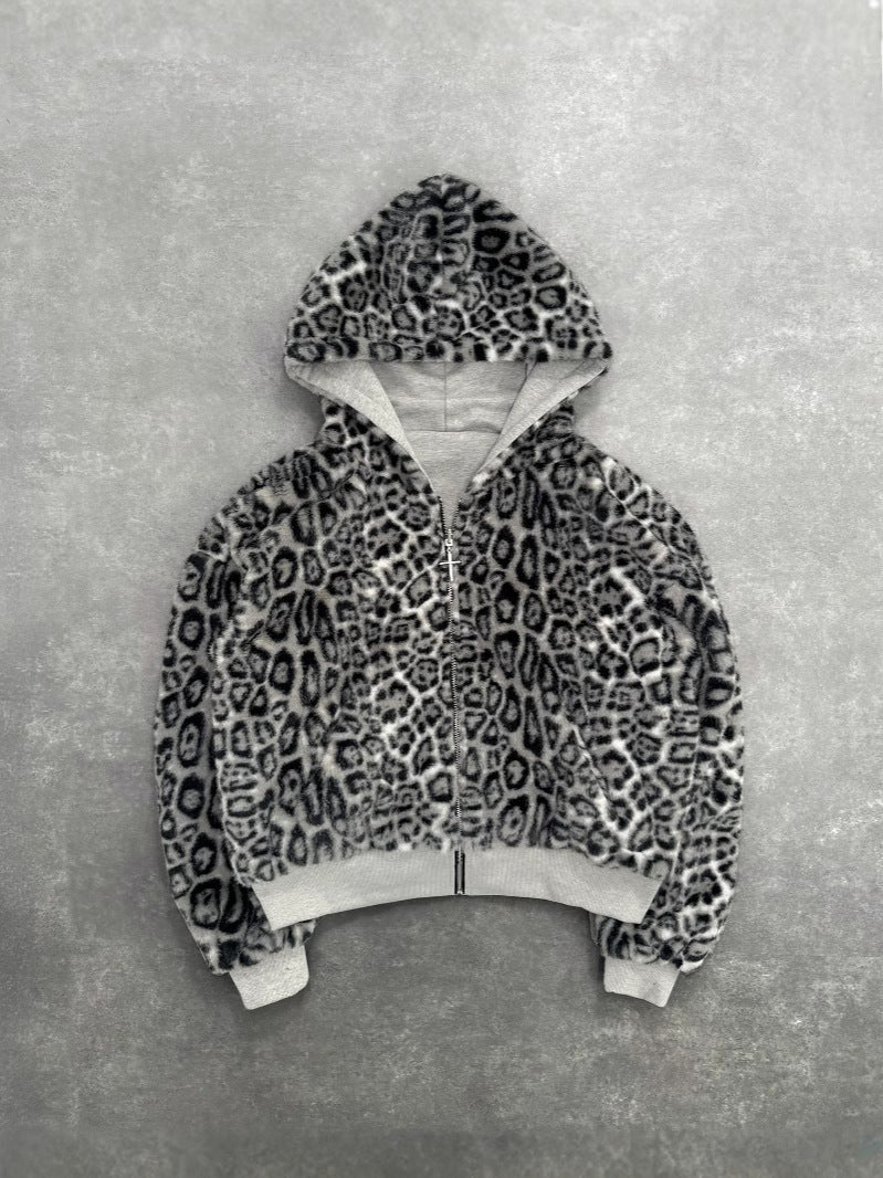 Leopard Print Reversible Sweatshirt