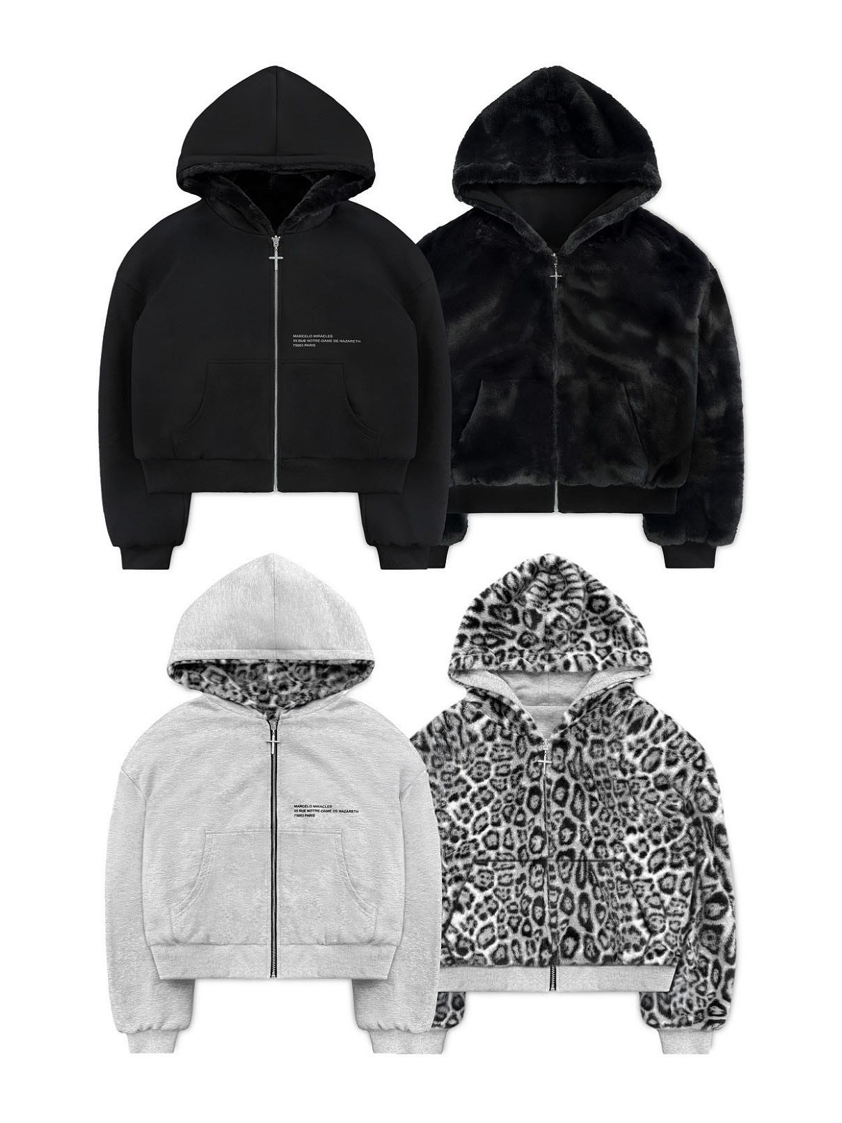 Leopard Print Reversible Sweatshirt