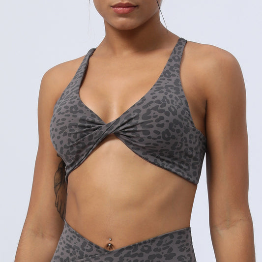 Leopard print yoga dress for women