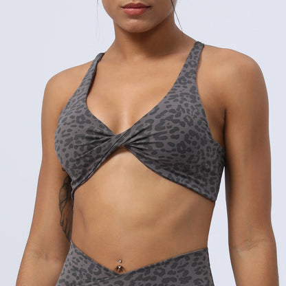 Leopard print yoga dress for women