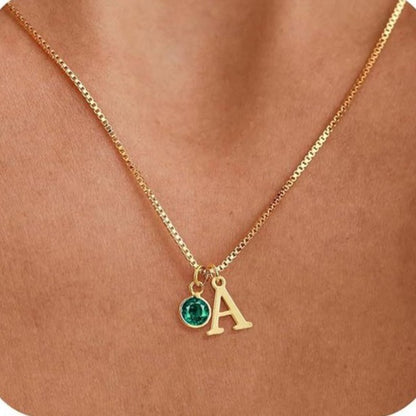 Letter Birthstone Necklace