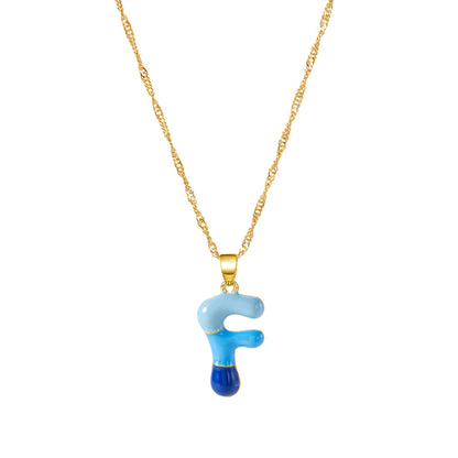 Letter Bubble Clavicle Chain Necklace