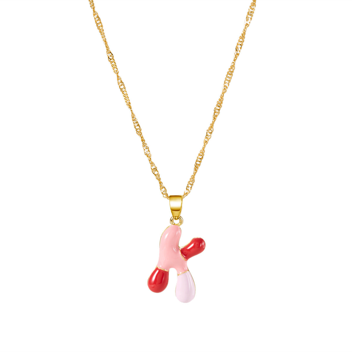 Letter Bubble Clavicle Chain Necklace