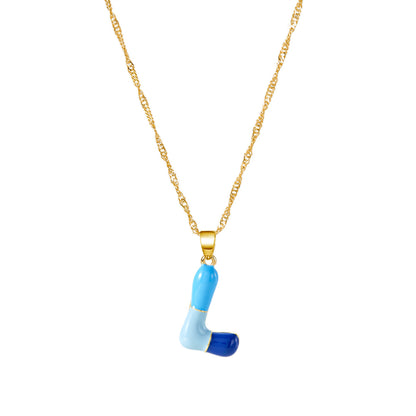 Letter Bubble Clavicle Chain Necklace