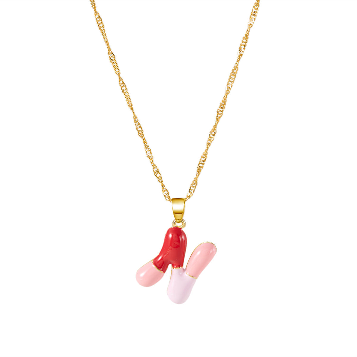 Letter Bubble Clavicle Chain Necklace