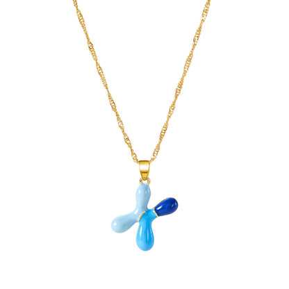 Letter Bubble Clavicle Chain Necklace