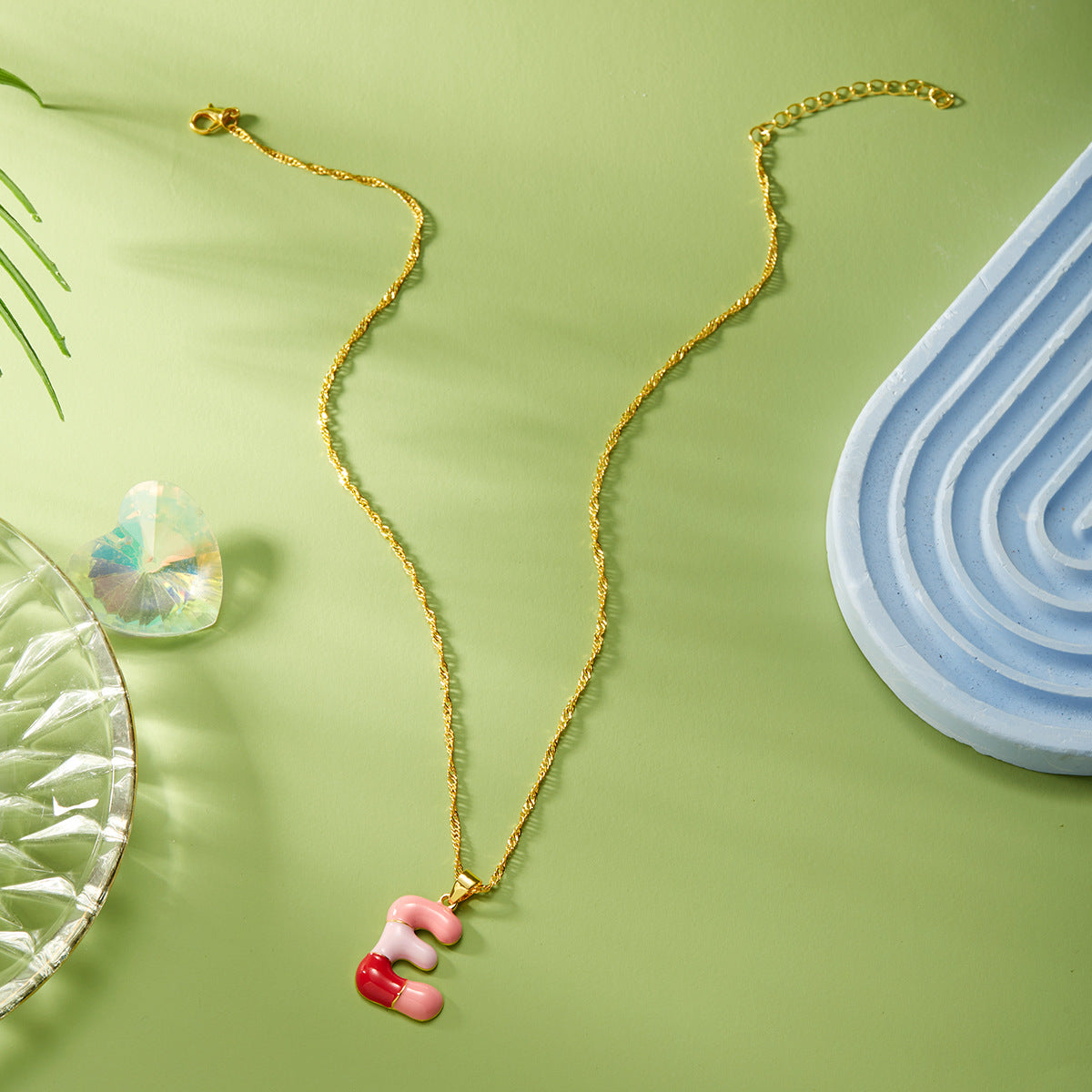 Letter Bubble Clavicle Chain Necklace