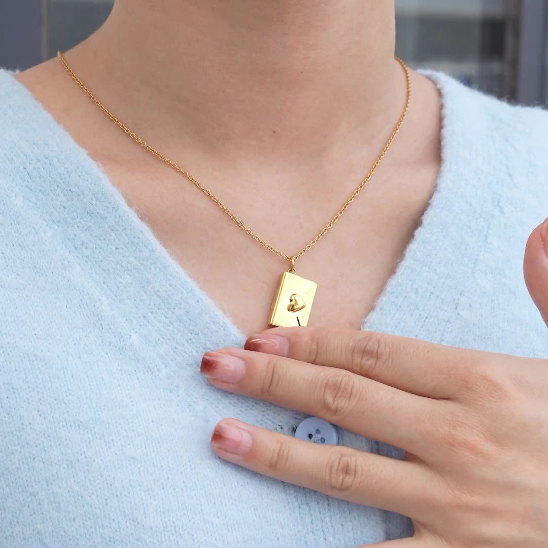 letter envelope clavicle chain jewelry
