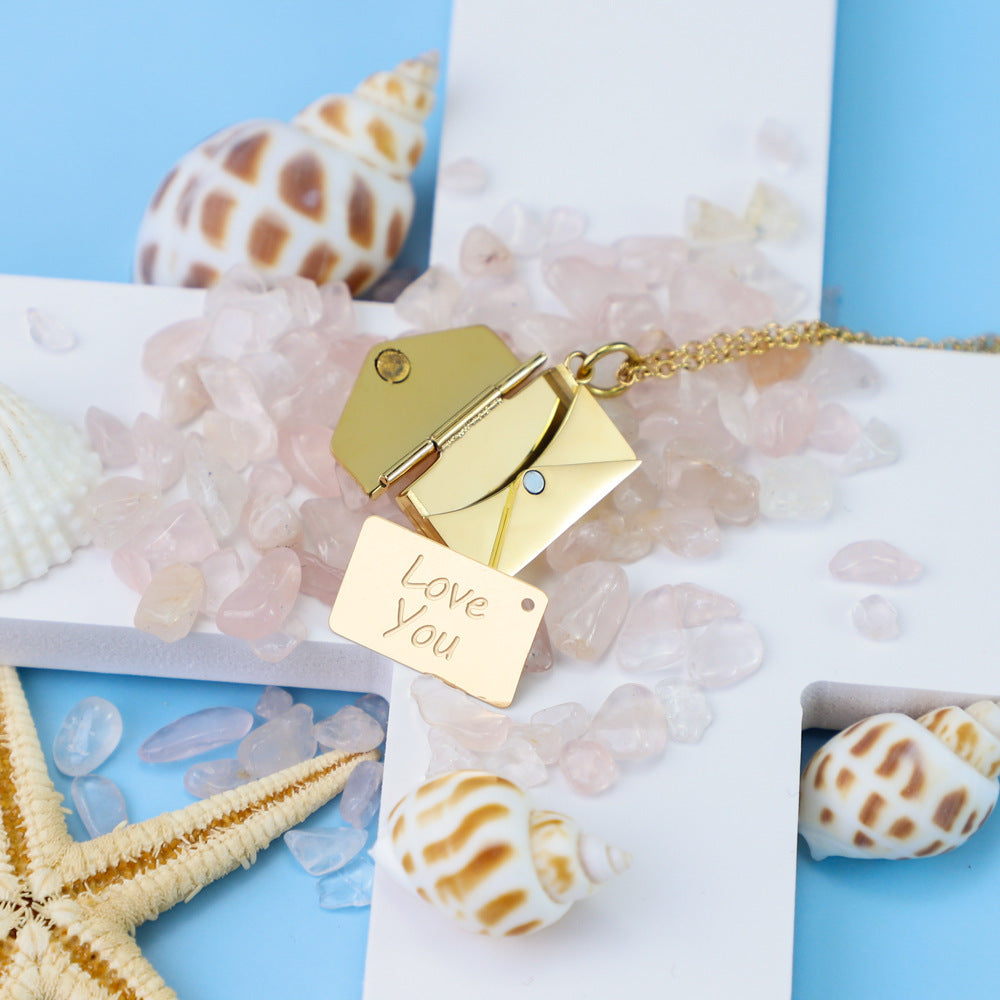 letter envelope clavicle chain jewelry