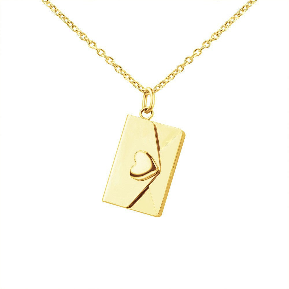 letter envelope clavicle chain jewelry
